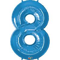 qualatex 34 inch number balloon eight sapphire blue