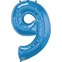 qualatex 34 inch number balloon nine sapphire blue