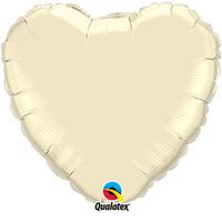 qualatex 36 inch heart plain foil balloon pearl ivory