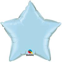 qualatex 36 inch star plain foil balloon pearl lite blue