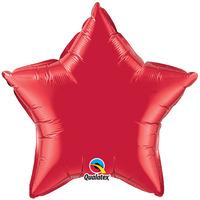 qualatex 36 inch star plain foil balloon ruby red