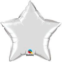 qualatex 36 inch star plain foil balloon silver