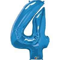 Qualatex 34 Inch Number Balloon - Four Sapphire Blue