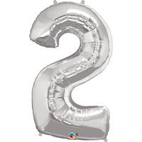 qualatex 34 inch number balloon two silver