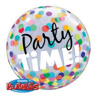 qualatex 22 inch single bubble balloon party time colorful dots