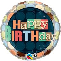 Qualatex 18 Inch Round Foil Balloon - Birthday Dots