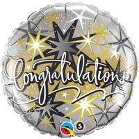 qualatex 18 inch round foil balloon congratulations elegant
