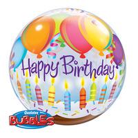 Qualatex 22 Inch Single Bubble Balloon - Birthday Balloons & Candles