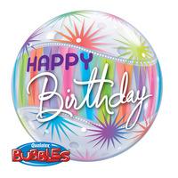 Qualatex 22 Inch Single Bubble Balloon - Birthday Sorbet Star Blast
