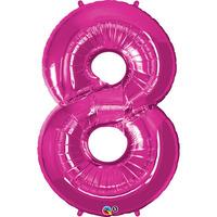 Qualatex 34 Inch Number Balloon - Eight Magenta