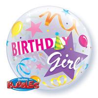 Qualatex 22 Inch Single Bubble Balloon - Birthday Girl Party Hat