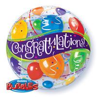 Qualatex 22 Inch Single Bubble Balloon - Congratulations