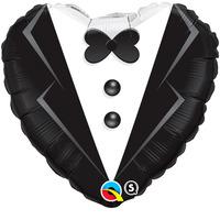 Qualatex 18 Inch Heart Foil Balloon - Wedding Tuxedo