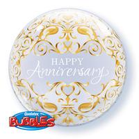 Qualatex 22 Inch Single Bubble Balloon - Anniversary Classic