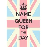 queen for the day personalised card