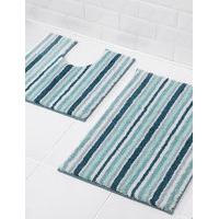 Quick Dry Striped Bath & Pedestal Mats