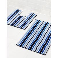 quick dry striped bath pedestal mats