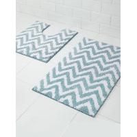 Quick Dry Zigzag Bath & Pedestal Mats