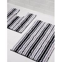 Quick Dry Striped Bath & Pedestal Mats