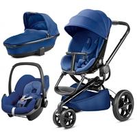 Quinny Moodd Black Frame 3in1 Pebble Travel System-Blue Base (New 2016)