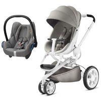 Quinny Moodd White Frame 2in1 Cabriofix Travel System-Grey Gravel (New 2016)