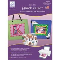 Quick Fuse Iron-On Inkjet Fabric Sheets White - 8.5X11ins - Pack of 3 231900