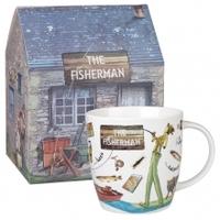 Queens At Your Leisure Boxed Mugs, 400ml Fine China Mug, The Fisherman