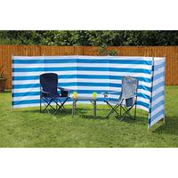 quest shetland 7 pole windbreak with blue stripes