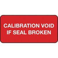 QUALITY MANGMNT LABEL - CALIBRATION VOID IF SEAL BROKEN MATT VINYL - 38 X 18MM - ROLL OF 1000