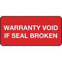QUALITY MANGMNT LABEL - WARRANTY VOID IF SEAL BROKEN MATT VINYL - 38 X 18MM - ROLL OF 1000