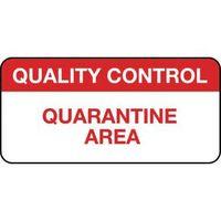 QUALITY MANGMNT LABEL - QUARANTINE AREA MATT VINYL - 38 X 18MM - ROLL OF 1000