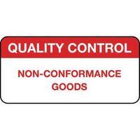 QUALITY MANGMNT LABEL - NON-CONFORMANCE GOODS MATT VINYL - 38 X 18MM - ROLL OF 1000