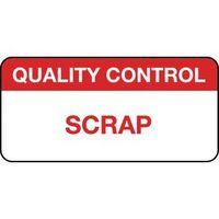 QUALITY MANGMNT LABEL - SCRAP MATT VINYL - 38 X 18MM - ROLL OF 1000