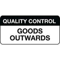 QUALITY MANGMNT LABEL - GOODS OUTWARDS MATT VINYL - 38 X 18MM - ROLL OF 1000