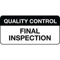 QUALITY MANGMNT LABEL - FINAL INSPECTION MATT VINYL - 38 X 18MM - ROLL OF 1000