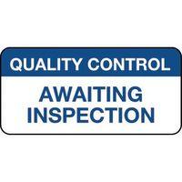 QUALITY MANGMNT LABEL - AWAITING INSPECTION MATT VINYL - 38 X 18MM - ROLL OF 1000