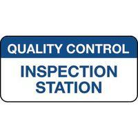 QUALITY MANGMNT LABEL - INSPECTION STATION MATT VINYL - 38 X 18MM - ROLL OF 1000