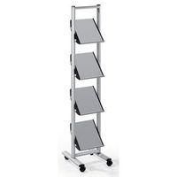 QUATRO PREMIER BROCHURE STAND WITH STEEL SHELVES 4 X A4