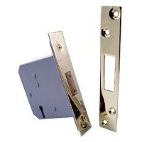 Qube 76mm 3 Lever Interior Deadlock Brass