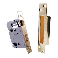 Qube 76mm Bathroom Turn Mortice Lock Brass