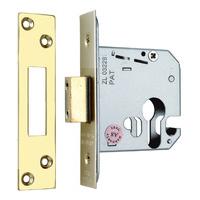 Qube EURO Mortice Deadlock Case Brass