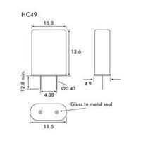 Quartz HC49 series Crystal EuroQuartz 4, 000MHZ HC49 30/50/40/18PF/AT Frequency 4, 000000 MHz (L x W x H) 4.9 x 10.3 x 13