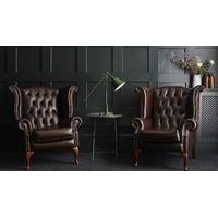 Queen Anne Scroll Wing Chair with Castors
