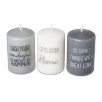 Quote Pillar Candle Small Set of 3