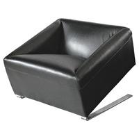 Quadrato Box Black Faux Leather Chair