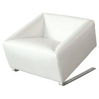 Quadrato Box White Faux Leather Chair