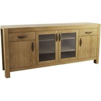 Qualita Goliath Oak Sideboard - 2 Wood and 2 Glass Door