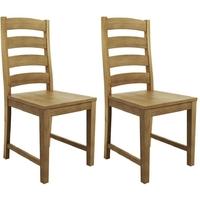 Qualita Goliath Oak Dining Chair with Wooden Seat (Pair)