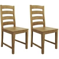 qualita goliath oak dining chair with wooden seat pair