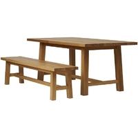 Qualita Trinity Oak Dining Set with 2 Benches